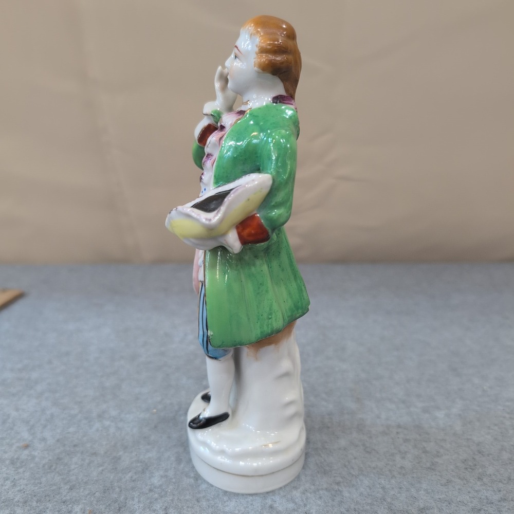 Fern Japan Porcelain Figurine Colonial Victorian Man in Green Coat Rococo VTG 8" - Picture 2 of 5